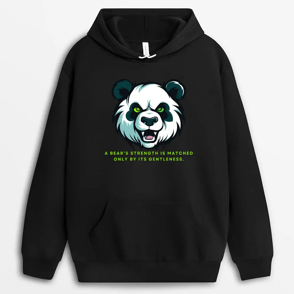 A Bears Strength Is Matched Only By Its Gentleness Gtxtee Hoodie - Black